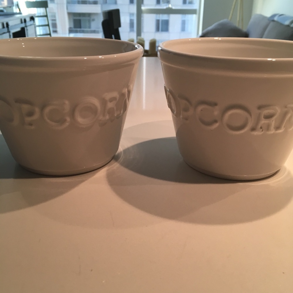 CRATE&BARREL 2 POPCORN BOWLS